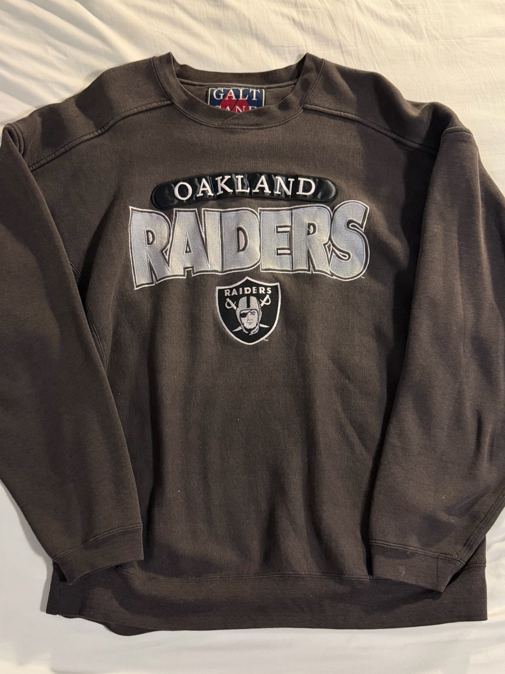 Vintage Galt NFL Oakland Raiders Black Crewneck Sweatshirt